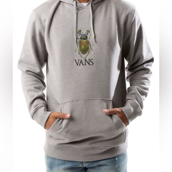 Vans Other - 🚩 SOLD- Vans embroidered scarab beetle hoodie- heather grey. Size medium